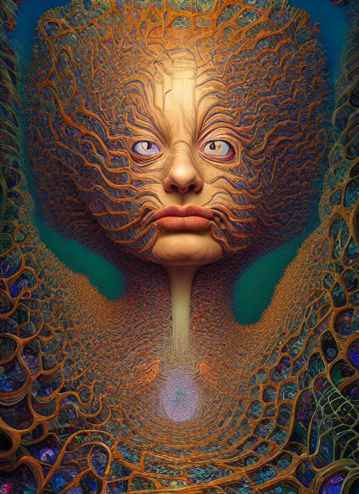 Image similar to hyper detailed 3d render like a Oil painting - inner beauty by Jacek Yerka, Mariusz Lewandowski, Houdini algorithmic generative render, Abstract brush strokes, Masterpiece, Edward Hopper and James Gilleard, Zdzislaw Beksinski, Mark Ryden, Wolfgang Lettl, hints of Yayoi Kasuma, octane render, 8k