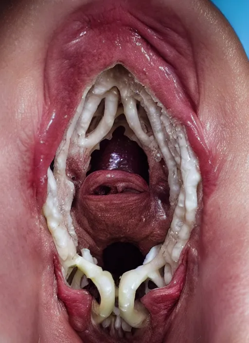 Image similar to a mouth inside of a mouth inside of a mouth