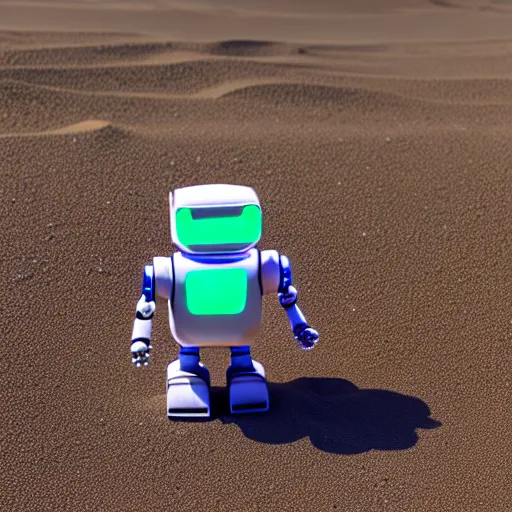 Image similar to a cute little robot consists sand. super realistic 8 k render of a elegant, cinematic composition