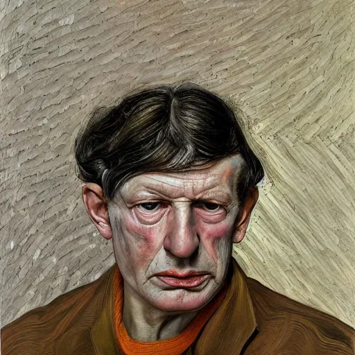 Image similar to high quality high detail painting by lucian freud, hd, myazaki portrait