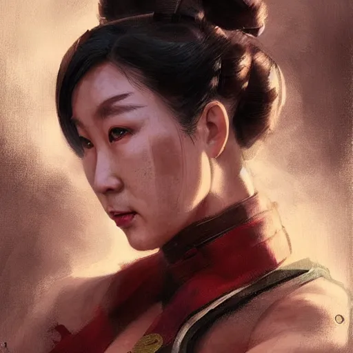 Prompt: portrait of chun - li, colourised, face portrait, epic, tragic, military art, fantasy, dieselpunk, hd shot, digital portrait, beautiful, artstation, comic style, by artgerm, guy denning, jakub rozalski, magali villeneuve and charlie bowater