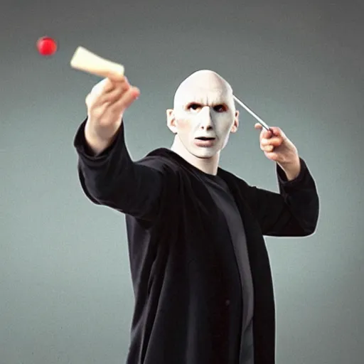 Prompt: photo of voldemort playing darts