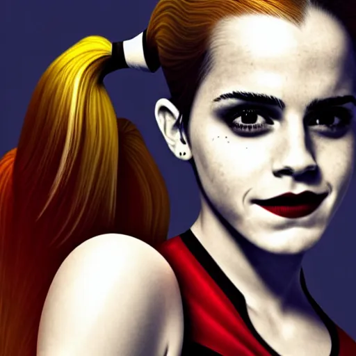 Image similar to emma watson as harley quinn