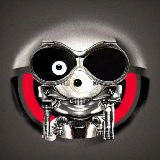 Image similar to terminator with googly eyes