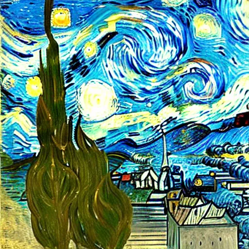 Prompt: van gogh painting of new york