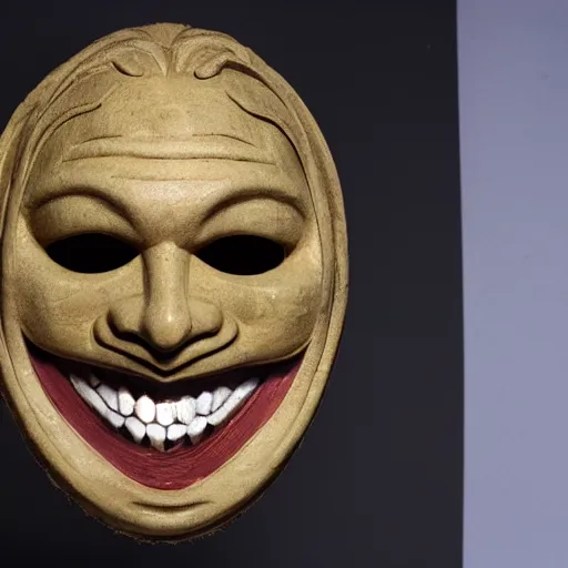 Prompt: a ceremonial aphex twin mask