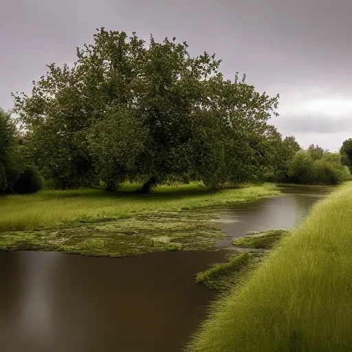 Prompt: a beautiful landscape of the Hoeksche Waard, award winning, very detailed, cinematic atmospheric masterpiece