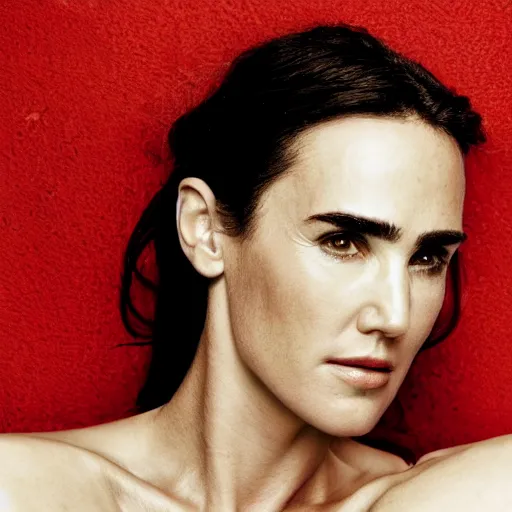 Prompt: portrait of Jennifer Connelly in the style of Mario Testino, award-winning, detailed, 82 mm sigma art, close up