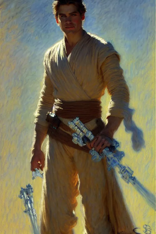 Image similar to attractive male, star wars, painting by, gaston bussiere, craig mullins, j. c. leyendecker, claude monet