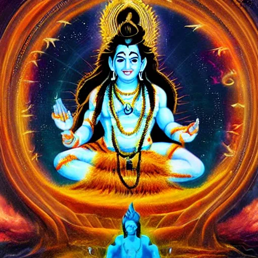 Prompt: lord shiva creating the multiverse, fantasy art