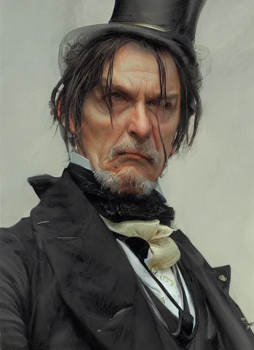 Prompt: close up haughty victorian character, by sabbas apterus, by donato giancola