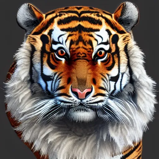 Prompt: Anthropomorphic tiger