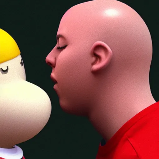 Prompt: caillou being punched by an asdfmovie character