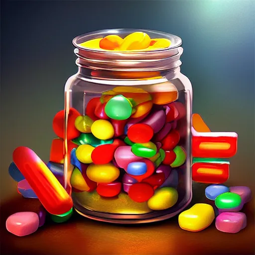 Prompt: jar of candy app icon, cgsociety, artstation, 2 0 1 1