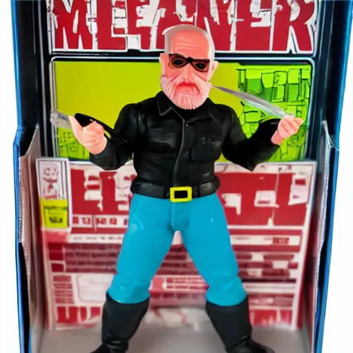 Prompt: werner karl heisenberg cooking crystal meth, play centre, stop motion vinyl action figure, plastic, toy, butcher billy style