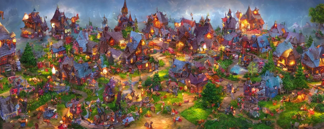 Prompt: fantasy village