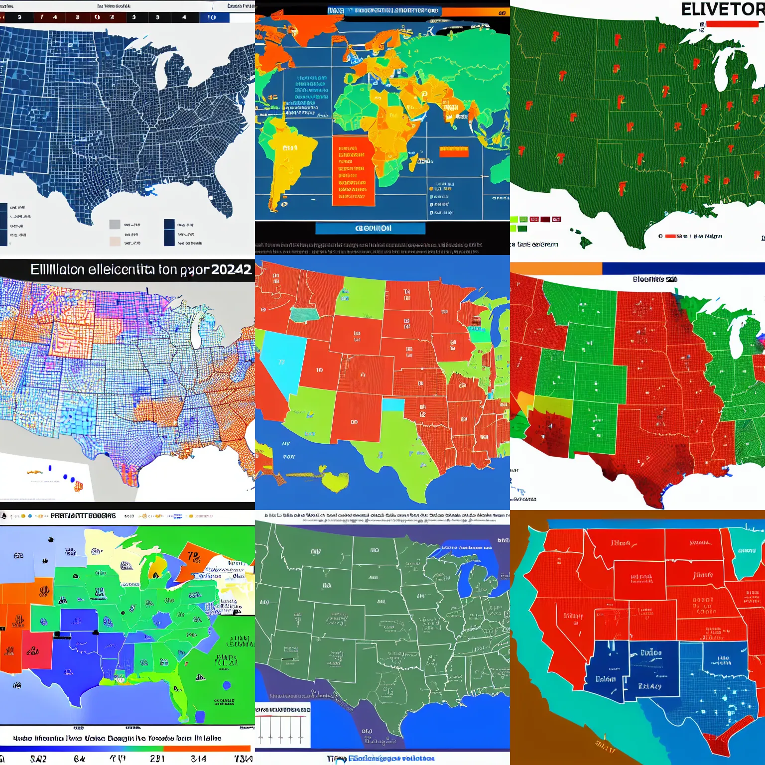 Prompt: fivethirtyeight 2 0 2 4 electoral map projection