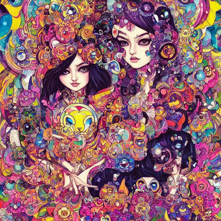 Image similar to DMT City by jeremiah ketner, Martine Johanna and Takashi Murakami, and Sandra Chevrier, digital art