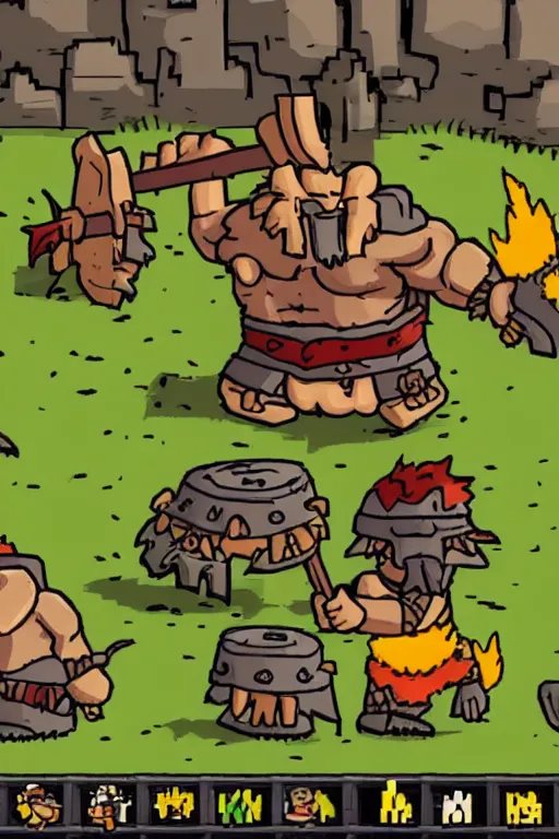 Image similar to barbarian from the game castle crashers