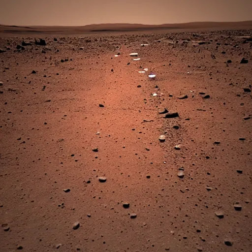 Prompt: a midnight stroll on Mars.