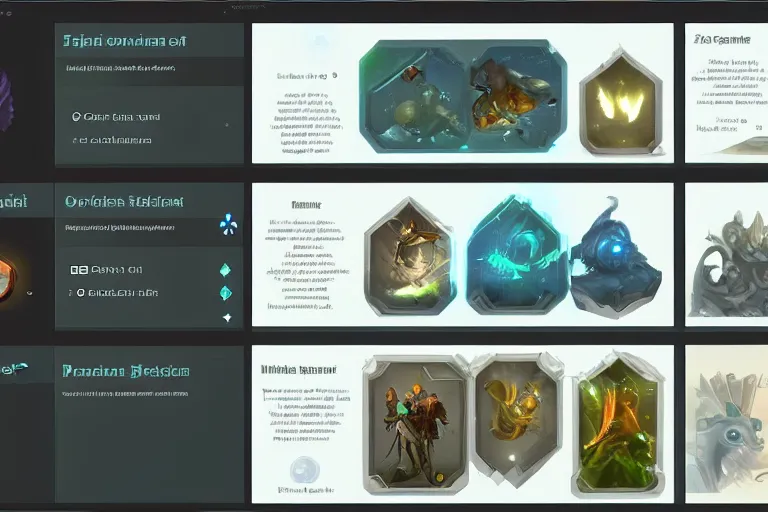 Image similar to fantasy sci - fi ui design for a game about making magical potions. clean. modern. fantasy.