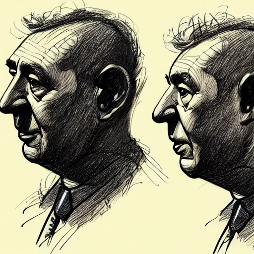 Image similar to a realistic yet scraggly portrait sketch of the side profile of a stern and sophisticated curly howard, trending on artstation, intricate details, in the style of frank auerbach, in the style of sergio aragones, in the style of martin ansin, in the style of david aja, in the style of mattias adolfsson