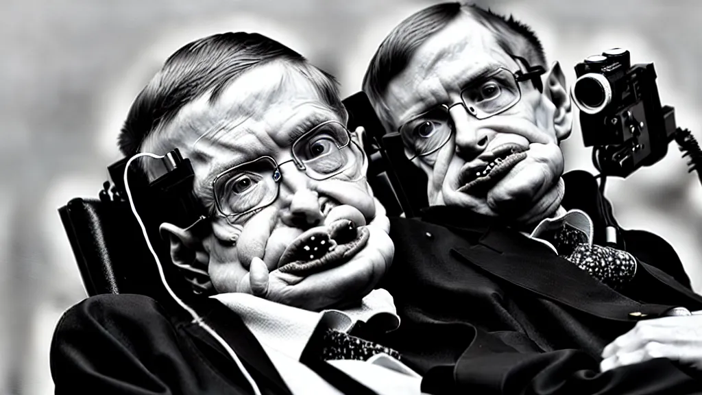 Image similar to stephen hawking in a marathon, professional photography, realistic, detailed, photorealistic