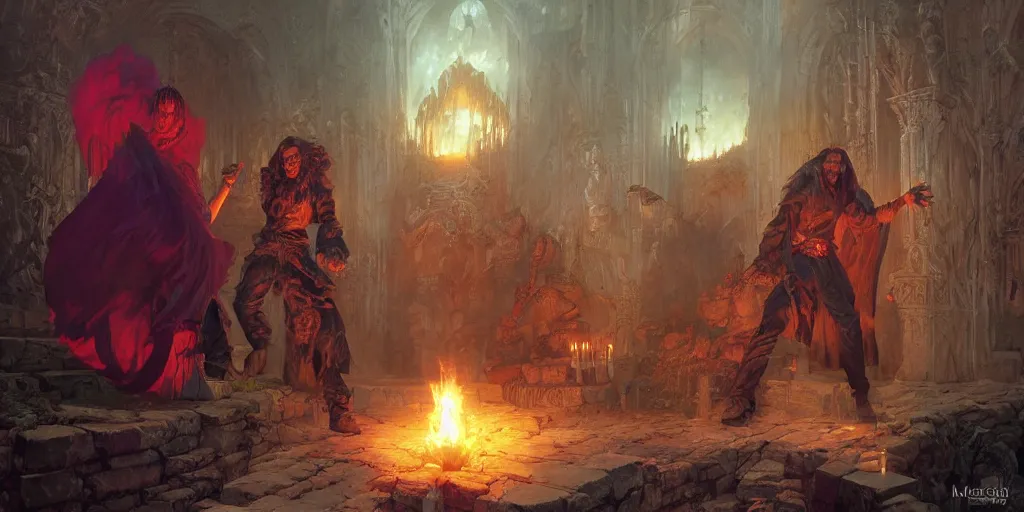 Image similar to Necromancer unleashes ultimate spell by Marc Simonetti and Delphin Enjolras and Daniel Ridgway Knight
