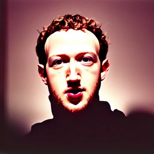 Prompt: mark zuckerburg krang, grainy film photography