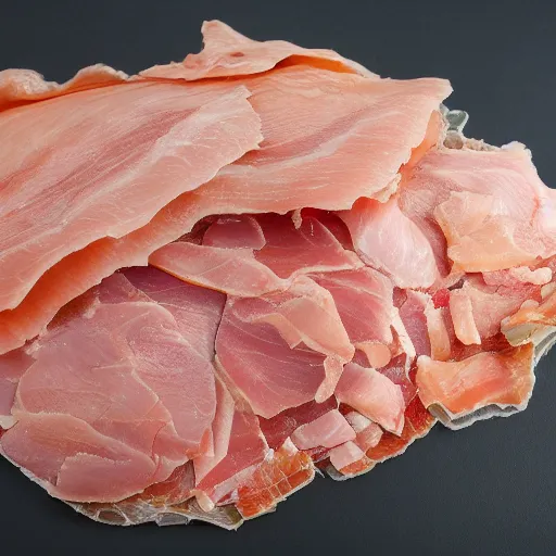 Image similar to hillside made of raw chicken skin