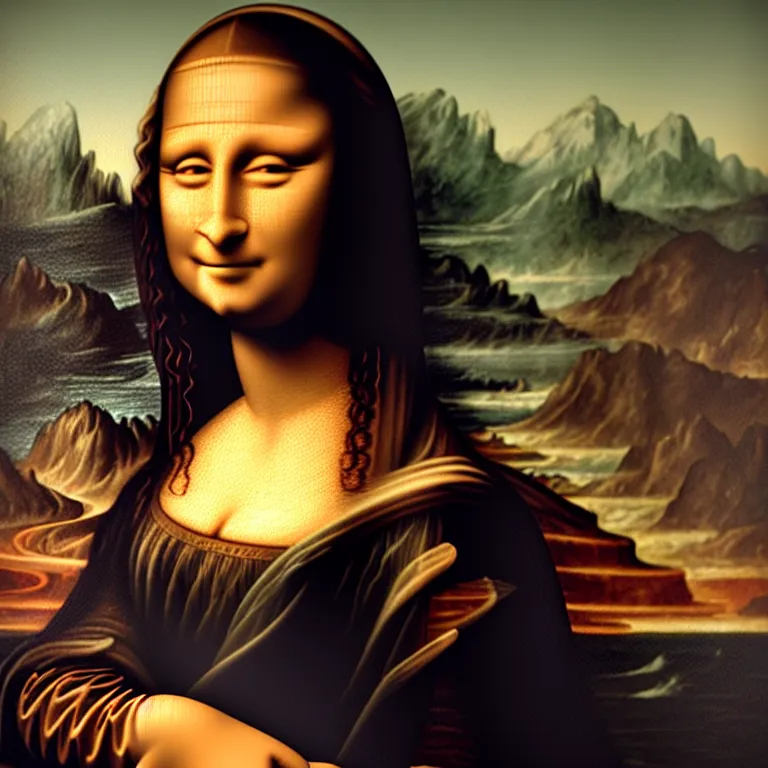 Image similar to a 3 d model of the mona lisa, 3 d render, octane render, studio lighting, cgi, highly detailed, high quality, ray tracing, unreal engine