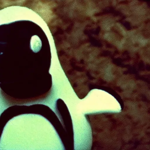 Prompt: The most violent episode of Pingu, horror, dark, creepy, violent, slight blur, scary, clay animation, photo