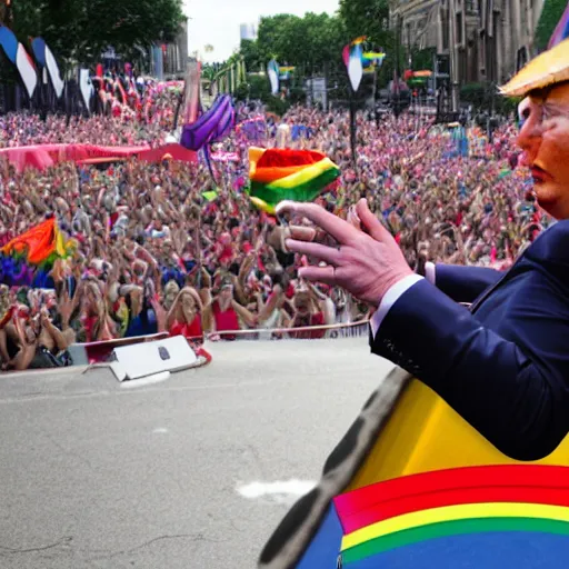 Image similar to donald trump at the pride festival