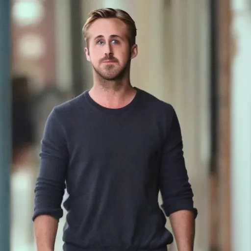 Image similar to Ryan gosling walking through the backrooms