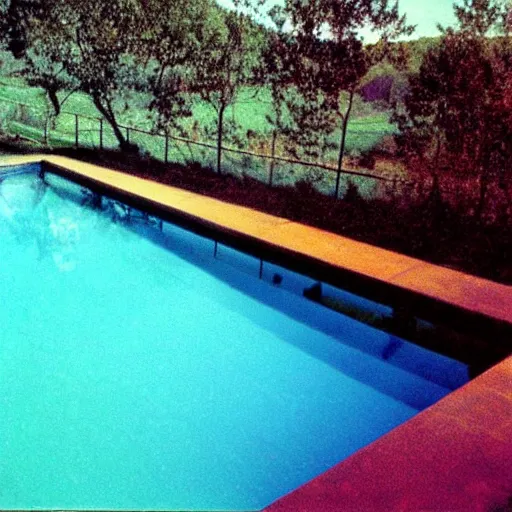 Image similar to Beautiful colored-photo cameraphone 2005 soft liminal Photograph of an infinite pool
