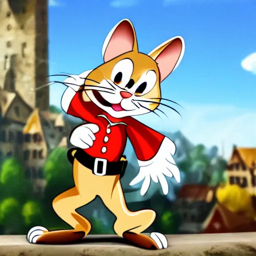 Image similar to tom from tom and jerry dressed as a german officer from ww 2, 4 k, hyper realistic, dslr, high resolution, landscape, beautiful