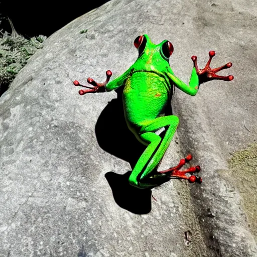 Prompt: a photo of a frog with a wingsuit