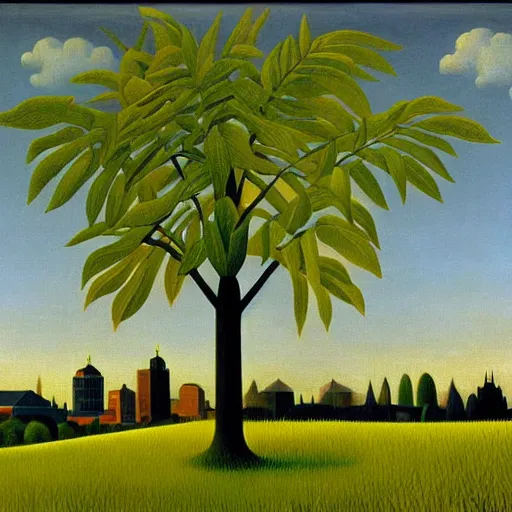 Image similar to a beautiful painting of Columbus Ohio by henri Rousseau