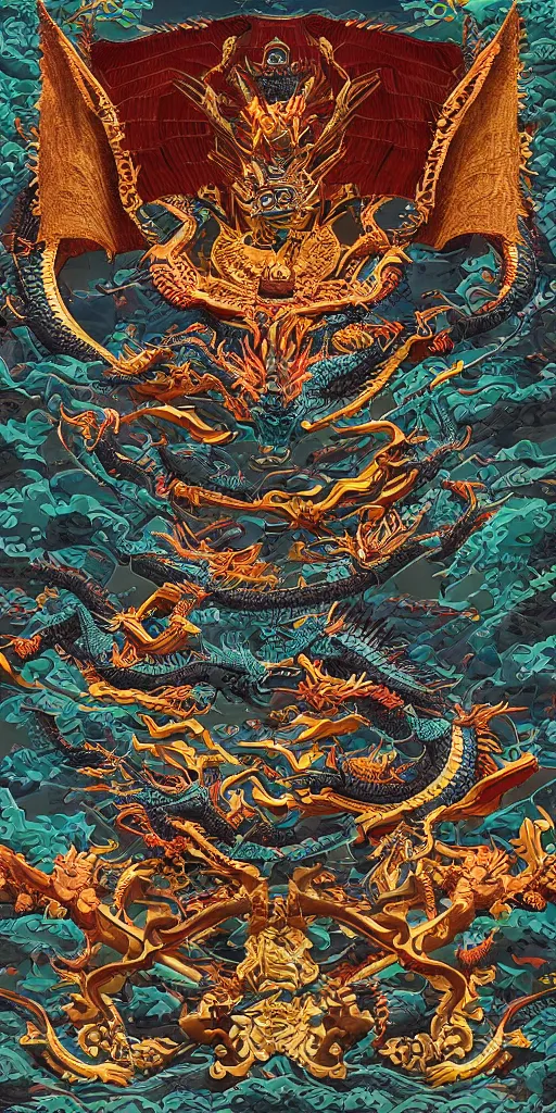 Image similar to bauhaus aztec dragon temple 4 k