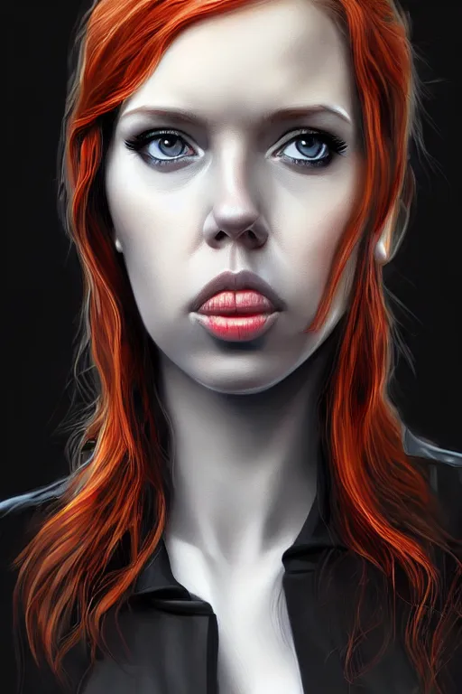 Image similar to pregnant black widow, realistic portrait, symmetrical, highly detailed, digital painting, artstation, concept art, smooth, sharp focus, illustration, movie screencap