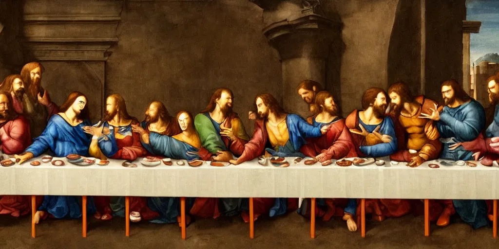 Image similar to the last supper of the x-men, renaissance painting, detailed, wallpaper