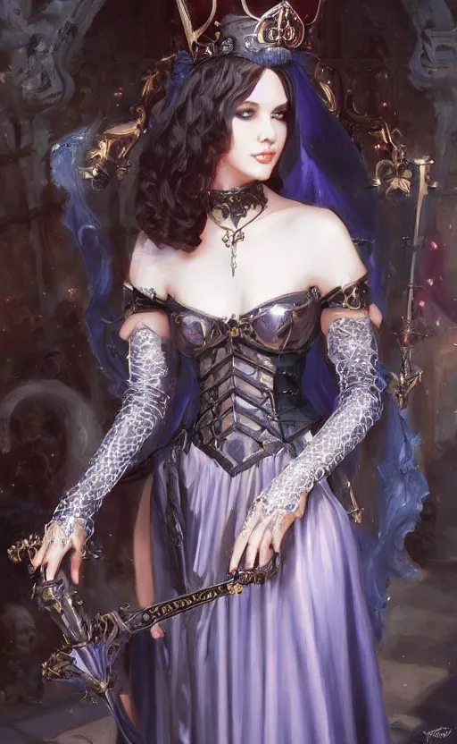 Image similar to Alchemy Imperial Princess knight gothic girl. By Konstantin Razumov, highly detailded