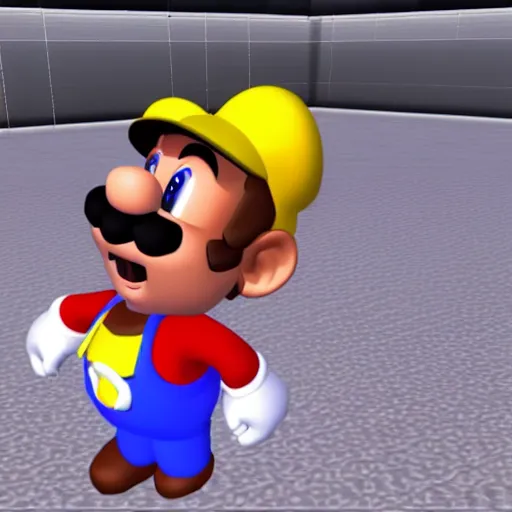 Prompt: screenshot of kanye west in super mario 64