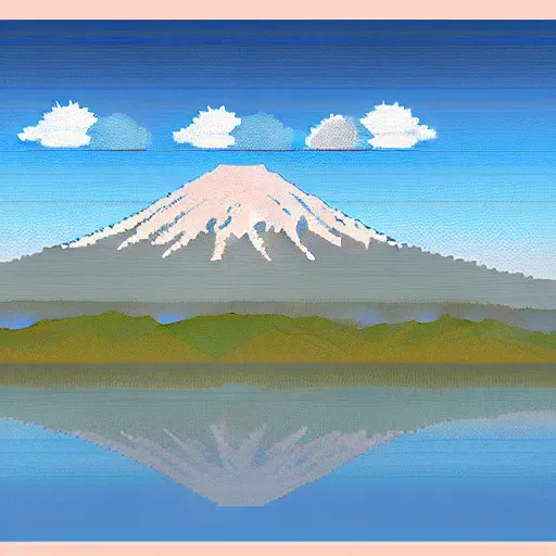 Image similar to Pixel art of mount Fuji