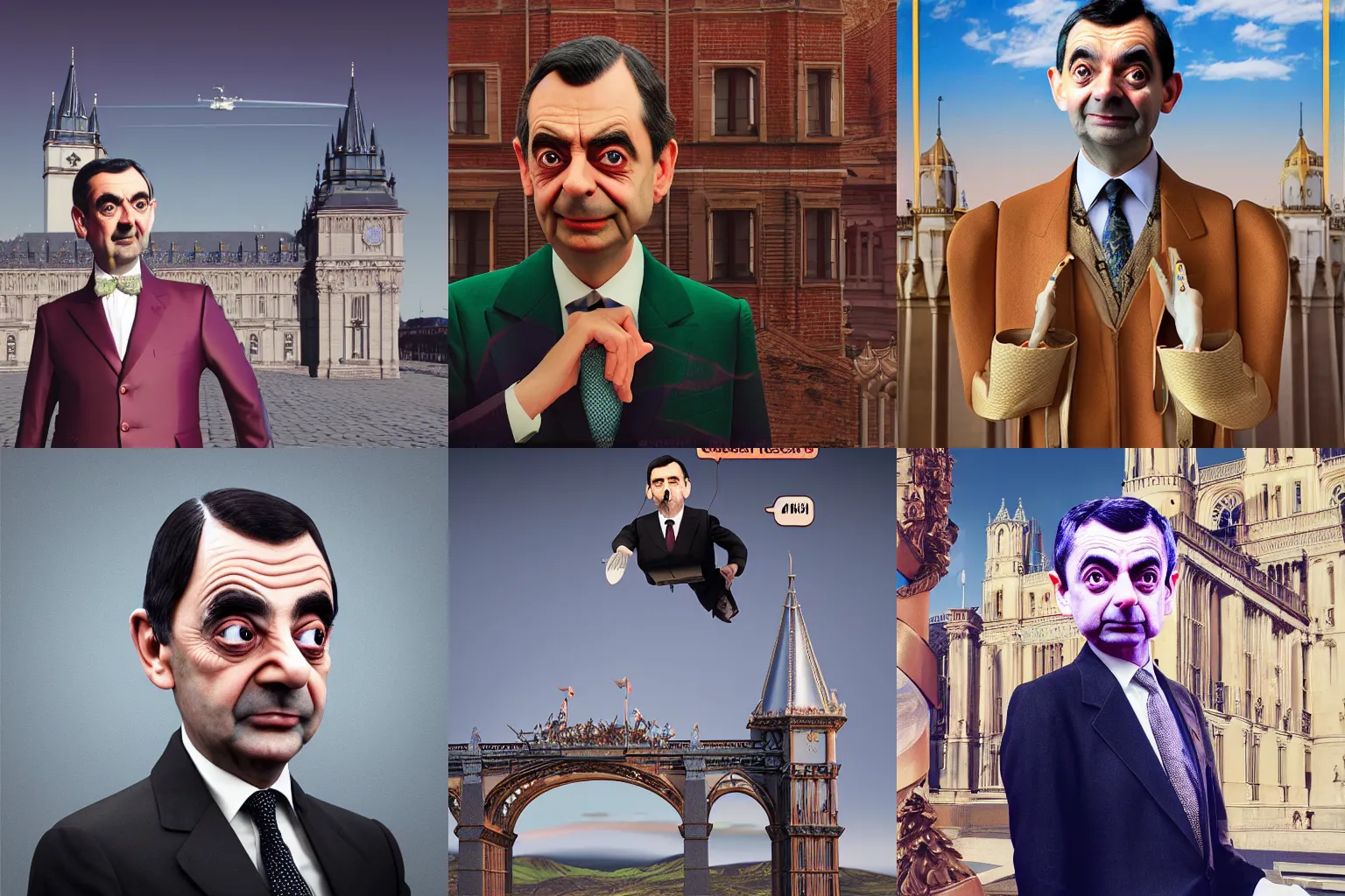 Prompt: !dream Mr. Bean as a European monarch, 3d rendering by Beeple. Volumetric lighting, surreal absurdity, rendered in octane, geopolitical commentary