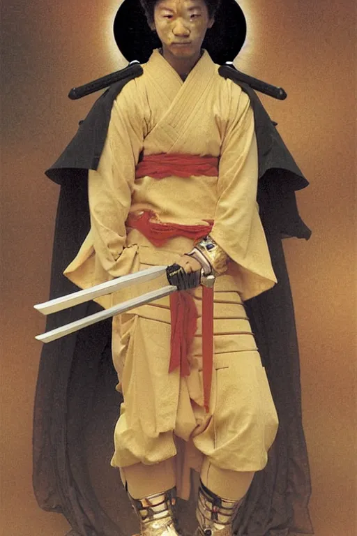 Prompt: a samurai in space, by bouguereau