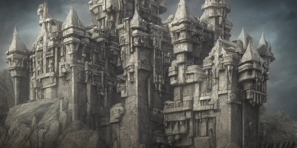 Image similar to bionic castle floating in the sky, by h. r. giger, soft natural volumetric lighting, beautifully detailed 4 k octane render, 4 k post processing