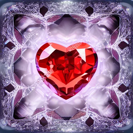 Image similar to photorealistic closeup of the heart of transparent law crystal, highly detailed, shimmering square