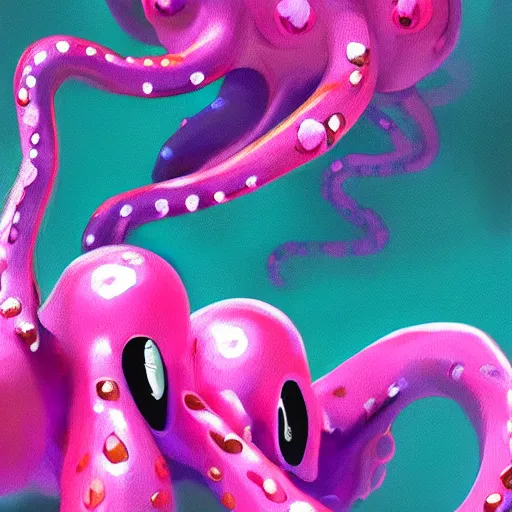 Image similar to pink octopus backrooms, digital painting, ultradetailed, artstation, oil painting, ultradetailed, artstation