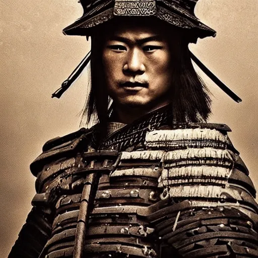 Prompt: fantastic samurai portrait, atmospheric